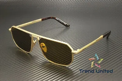 Pre-owned Prada Pr A53s 1bk01t Matte Gold Dark Brown 59 Mm Men's Sunglasses
