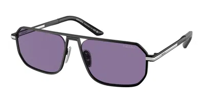 Prada Pr A53s 1bo05q Men's Sunglasses Black Size 59 In Red