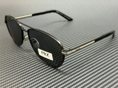 Pre-owned Prada Pr A54s 1bo5z1 Black Grey Polarized Men's 60 Mm Sunglasses In Gray