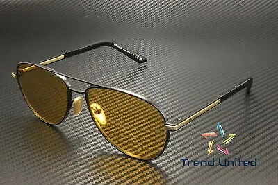 Pre-owned Prada Pr A54s 1bo90c Matte Black Yellow 60 Mm Men's Sunglasses