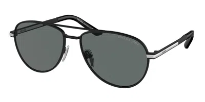 Prada Pr A54s Polarized 1bo5z1 Men's Sunglasses Black Size 60 In Gray