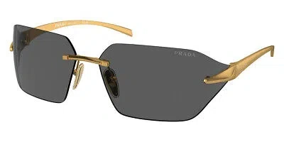 Pre-owned Prada Pr A55s Sunglasses Men Satin Yellow Gold 71mm 100% Authentic In Gray