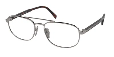 Prada Pr A56v Men's Glasses, Gunmetal, Size 55 In Blue