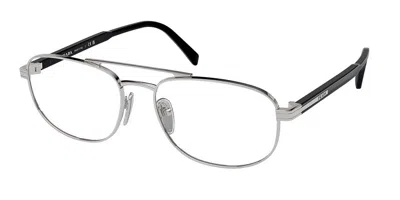 Prada Pr A56v Men's Glasses, Silver, Size 55 In Gray