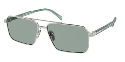 Prada Pr A57s 1bc10g Men's Sunglasses Silver Size 58 In Multi