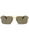 Prada Pr A57s Rectangle Frame Sunglasses In Gold