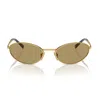 Prada Eyewear Oval Frame Sunglasses In Gold