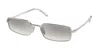 Prada Silver Grey Mirror Rectangular Ladies Sunglasses Pr A60s 1bc80g 59 In Gray