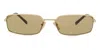 Prada 0pr A60s Rectangular Frame Sunglasses In Gold