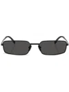 Prada Womens Black Pra60s Rectangle-frame Metal Sunglasses