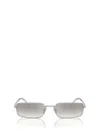 Prada Womens Silver Pr A60s Rectangular-frame Metal Sunglasses In Silver