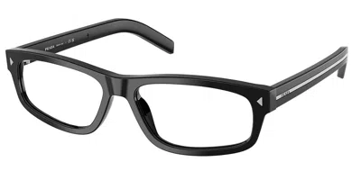 Prada Pr B02vf Vestibilità Orientale 16k1o1 Occhiali Da Vista Neri Per Uomo (solo Montatura) In Black