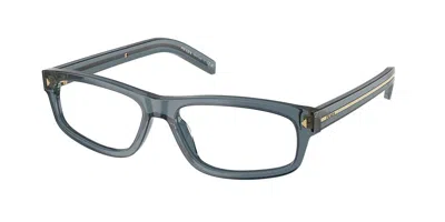 Prada Pr B02vf Vestibilità Orientale 17t1o1 Occhiali Da Vista Blu Per Uomo (solo Montatura)