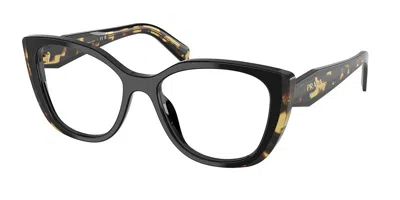 Prada Pr B04vf Asian Fit 3891o1 Women's Glasses Black Size 55 - Free Lenses - Blue Light Block Available In Black On Medium Tortoise