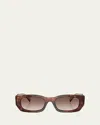 Prada Pr B05s Pillow Rectangular Sunglasses In Brown
