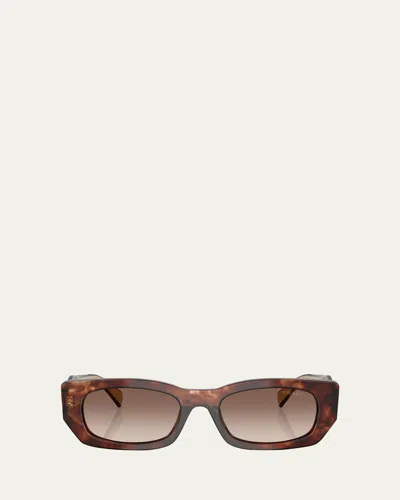 Prada Pr B05s Pillow Rectangular Sunglasses In Brown
