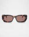 Prada 53mm Pillow Square Polarized Sunglasses In Lite Brown