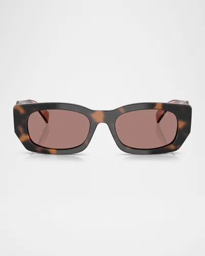 Prada 53mm Pillow Square Polarized Sunglasses In Lite Brown