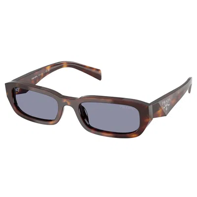 Prada Pr B06s 15w03n 53mm Womens Rectangle Sunglasses In Brown