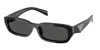 Prada Symbole Rectangular Sunglasses, 55mm In Black