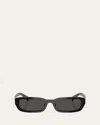 Prada Pr B06sf Rectangular Sunglasses In Dark Grey