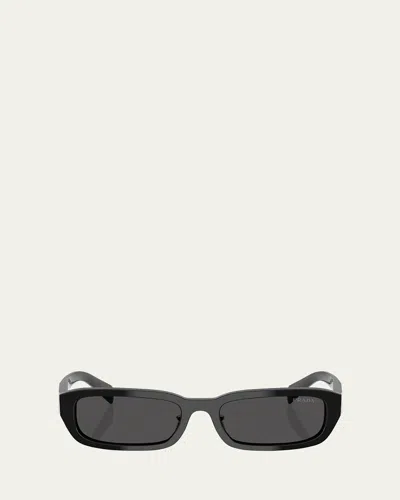 Prada Pr B06sf Rectangular Sunglasses In Dark Grey