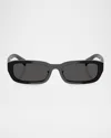 Prada Pr B06sf Rectangular Sunglasses In Black