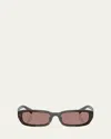 Prada Pr B06sf Rectangular Sunglasses In Lite Brown
