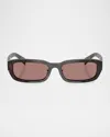 Prada Pr B06sf Rectangular Sunglasses In Brown