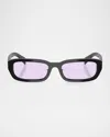 Prada Pr B06sf Rectangular Sunglasses In Violet