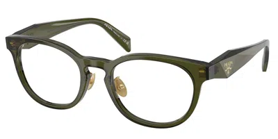Prada Pr B06vd Vestibilità Orientale 19z1o1 Occhiali Da Vista Verdi Per Donna (solo Montatura)