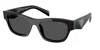 Prada Dark Grey Rectangular Ladies Sunglasses Pr B09s 16k08z 52 In Black