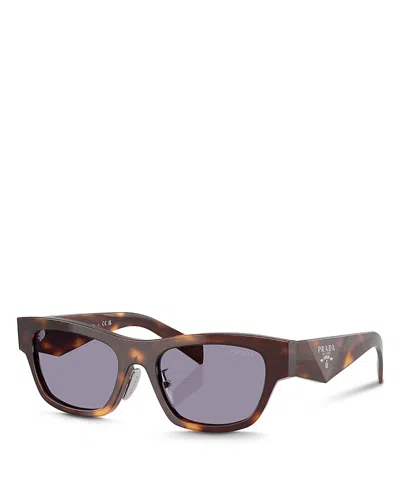Prada Womens Brown B09s Square-shape Acetate Sunglasses In Grey