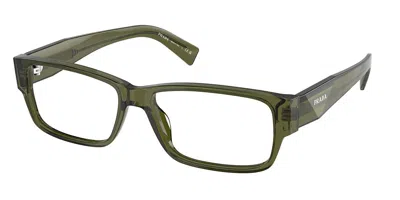 Prada Pr B09vf Asian Fit Men's Glasses, Green, Size 57