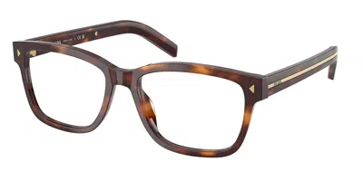 Prada 55mm Rectangular Optical Glasses In Brown