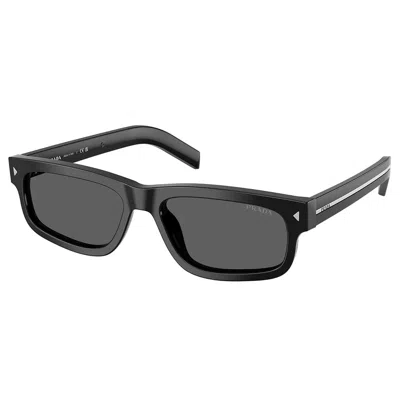 Prada Pr B11s 16k731 55mm Unisex Rectangle Sunglasses In Black
