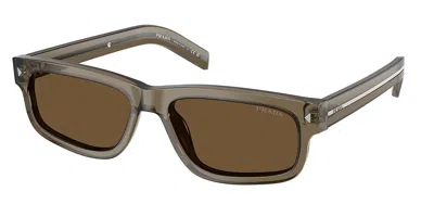 Prada Pr B11sf Asian Fit 18t70f Men's Sunglasses Brown Size 57