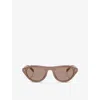 Prada Womens Brown Pr B15s Oval-frame Acetate Sunglasses In Brown