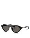 Prada Womens Black Pr B15s Oval-frame Acetate Sunglasses In Black