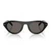 Prada Womens Black Pr B15s Oval-frame Acetate Sunglasses In Black