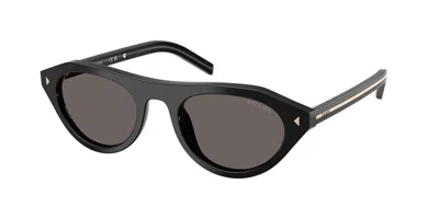 Prada Pr B15sf Vestibilità Orientale 16k731 Occhiali Da Sole Neri Per Donna In Black