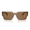 Prada Eyewear Rectangle Frame Sunglasses In Brown