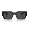 Prada Acetate Rectangular Sunglasses In Black