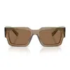 Prada Eyewear Rectangle Frame Sunglasses In Brown