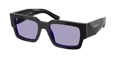 Prada Pr B17sf Vestibilità Orientale 16k01o Occhiali Da Sole Neri Per Uomo In Black
