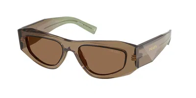 Prada Pr B19s 29e90f Occhiali Da Sole Marroni Per Uomo In Brown