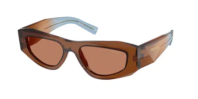 Prada Pr B19sf Vestibilità Orientale 25f90q Occhiali Da Sole Marroni Per Uomo In Brown