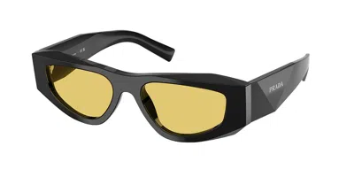 Prada Pr B19sf Vestibilità Orientale 16k455 Occhiali Da Sole Neri Per Uomo In Black