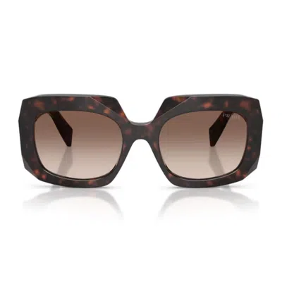Prada Pr B23s Symbole Oversized Square Sunglasses In Brown