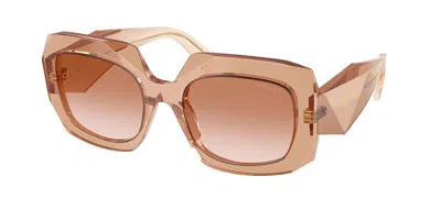 Prada Pr B23sf Vestibilità Orientale 28e50s Occhiali Da Sole Marroni Per Donna In Brown